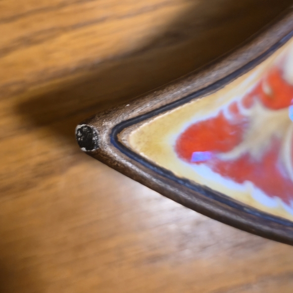 Treasure Craft Size Large Vintage MCM 70s Drip Glaze Leaf Dish Red Brown Retro - Picture 5 of 9